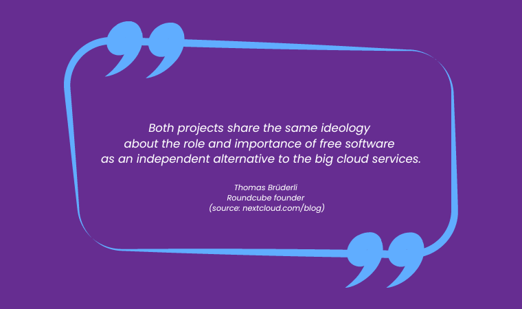 Roundcube founder quote about Nextcloud and Roundcube collaboration